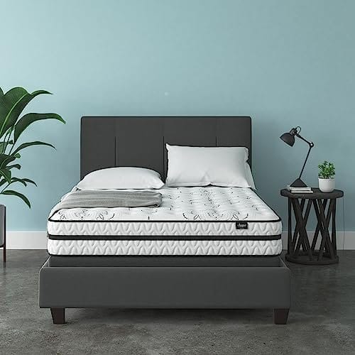 Signature Design by Ashley Queen Size Chime 10 Inch Medium Firm Hybrid Mattress with Cooling Gel Memory Foam