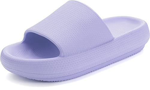 BRONAX Slides for Women Lavender Pillow Slippers Summer House Home ...